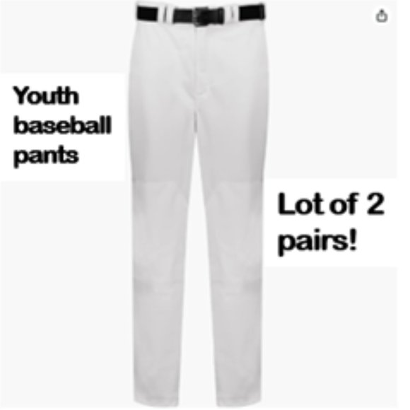 NWT Lot of 2x [Russell Athletic] Baseball Pants - White - Youth Size M - Picture 1 of 10